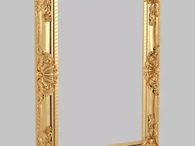 Classic frame of luxury gold-plated CNC gold interior 3D model