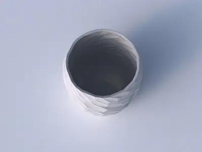 Bowl cylindrical with fine twisted organic cells 3D print model