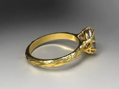 Ring in the form of roots 3D print model