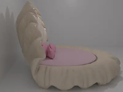 Shell Bed Higher Poly Sculpted Free 3D model