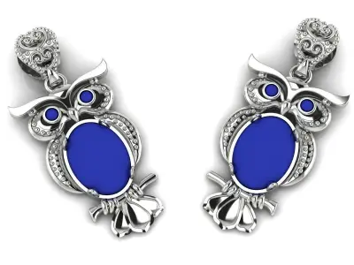 Jewelry Owl Pendant Gold Silver 3D print model