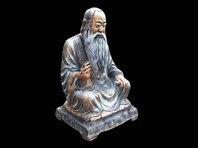 Old sage statue 3D model
