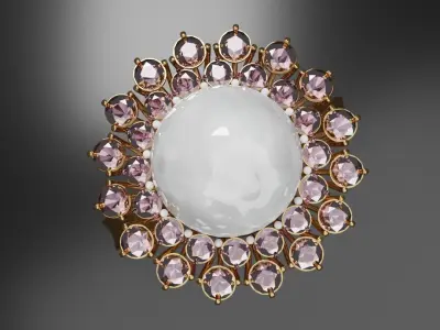 Pearl Diamond Ring Free 3D print model