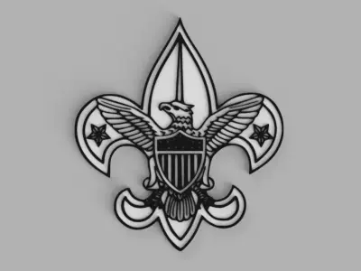 Fleur de Liz World Organization  Boy Scout Eagle Wall Picture Free 3D print model