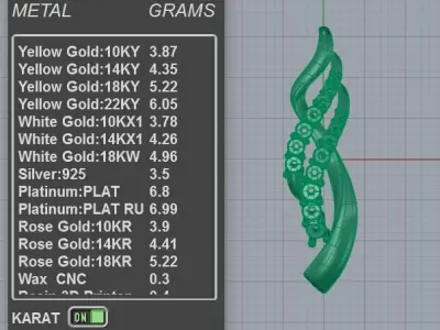 Twisted Diamond Pendant Necklace 3D print model