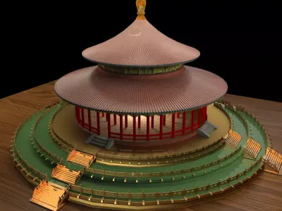 Chinese pavilion 3D model shop