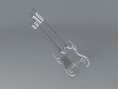 Double neck Black Diamond guitar Free 3D model