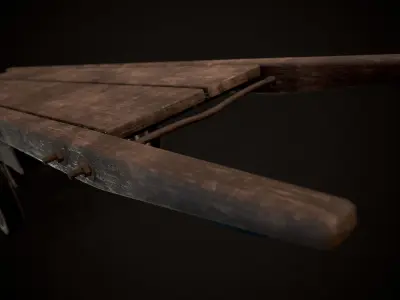 Wooden Hath Gadi Low-poly 3D model