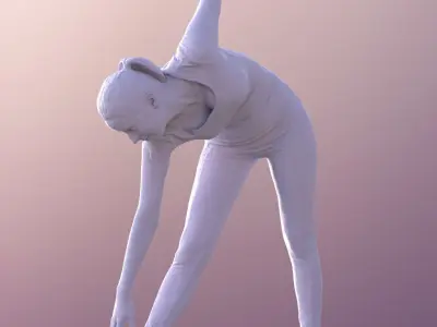 Elena 10675 - Athletic Woman Stretching Yoga Low-poly 3D model