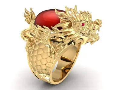 LUXURY FENGSHUI DRAGON RING FOR MEN 1906 3D print model