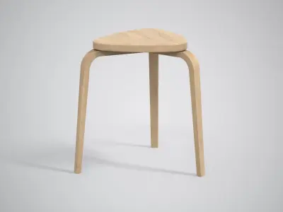 KYRRE stool birch Low-poly 3D model