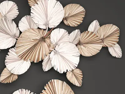 Wall panel made of dry palm leaves 224 3D model