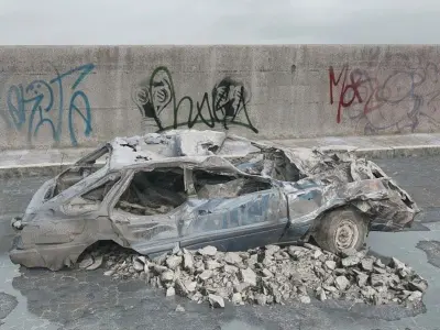 destroyed car 074 am165 3D model