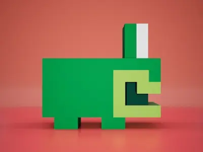 Voxel - Tree Frog Low-poly 3D model