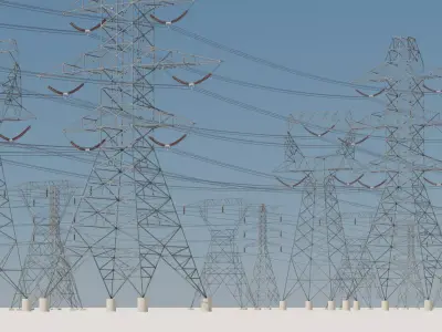Transmission Towers Base Mesh Models  Low-poly 3D model
