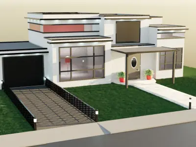 Modern House Low-poly 3D model
