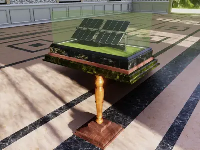 Solar Energy Double Panel Tracker System 2x2x4 Diorama Low-poly 3D model