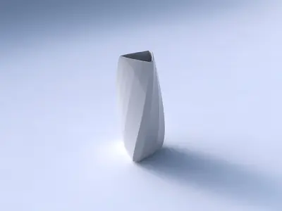 Vase twist triangle with bands 3D print model