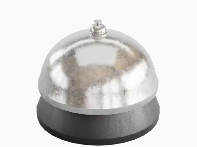 Silver Reception Bell Low-poly 3D model