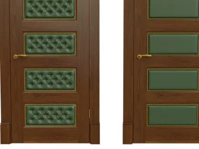 Classic wooden door 02 3D model