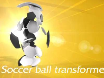 Soccer ball transformer Low-poly 3D model