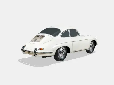 Porsche 356 B Low-poly 3D model