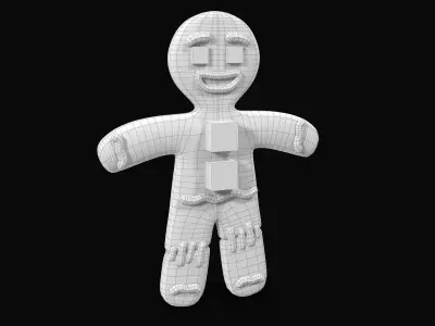 Gingerbread Man Static Low-poly 3D model