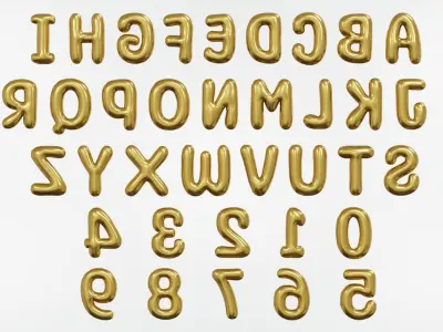 Balloons Alphabet and Numbers 3D model