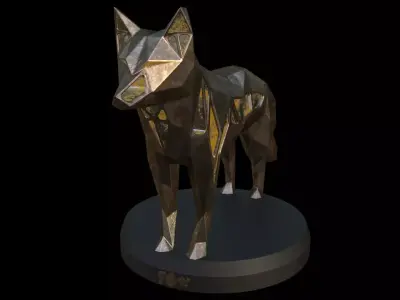 Steampunk Fox Low-poly 3D model