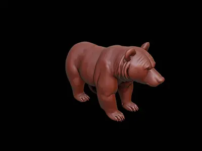 Brown Bear Animal Sculpture 3D print model get