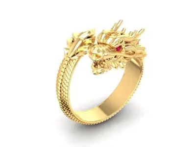 Luxury Chinese Dragon Men Ring 198 3D print model