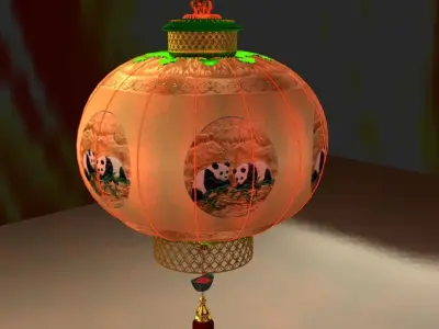 Chinese red lantern 3D model 49
