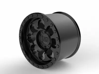Matte Black Black W Black Bolts Rf  Wheel  3D print model
