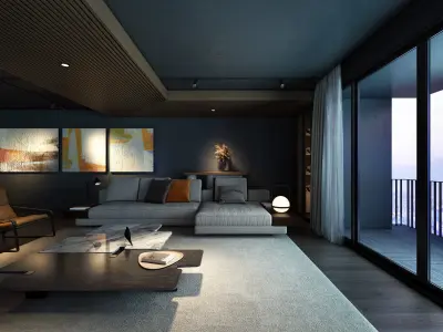 AQUAN Livingroom Interior 3D model
