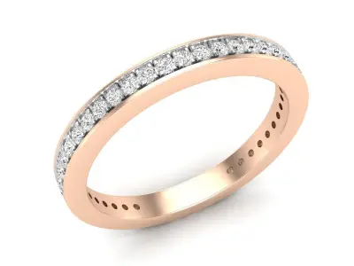 AV 571 Diamond Ladies Eternity Anniversary Stackable Band 3D print model