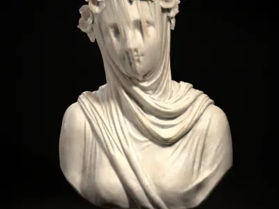 Classical Statue Bust - Veiled Vestal Virgin 3D print model