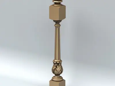 Newel post 001 3D model