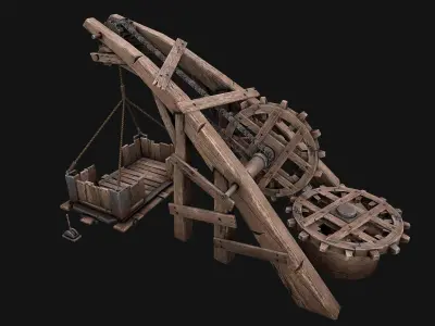 Steampunk Crane Lift  Low-poly 3D model