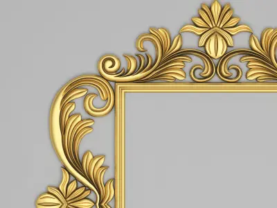Classic Frame Mirror 004 3D model