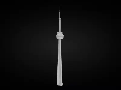 Low Poly Canada CN Tower Low-poly 3D model