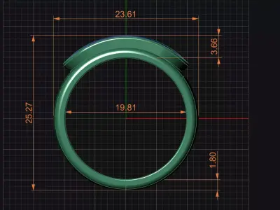 Luxury Ring Opal Inlay and Diamond Channel Set 3D Model 3D print model