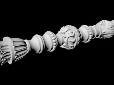 antique baluster 3D model 5