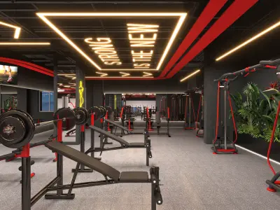 Fitness room model 3D model