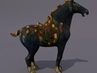 Horse Statuette E 3D model