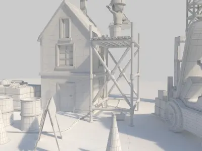 construction site 3D model