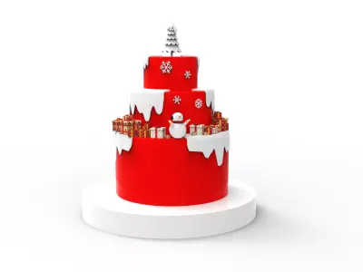 Christmas cake Free low-poly 3D model