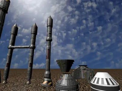 Rocket Modular Pack Low-poly 3D model