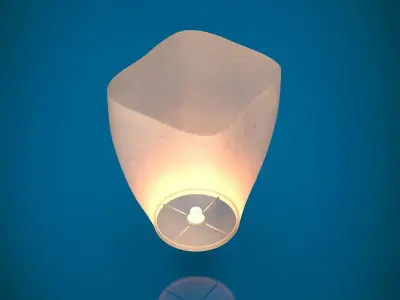 Sky lantern Low-poly 3D model