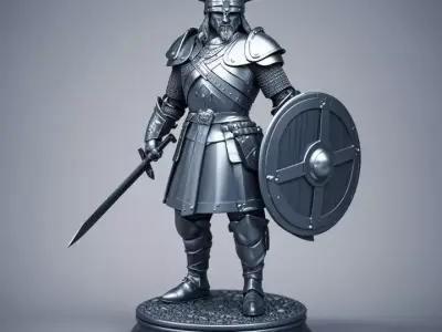 3157Viking Warrior in Full Armor 3D Model fantasy  3d  stl 3D print model