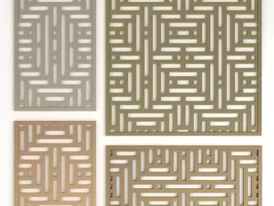 Arabic Islamic pattern decorative gold plaster 3D model